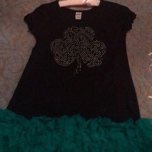 Three piece black and green shamrock dress